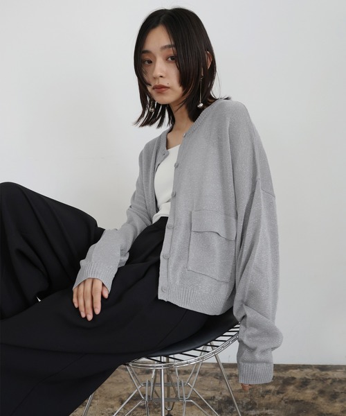hellam（へラム）の「カーゴポケット カーディガン（カーディガン/ボレロ・レディース・ブラック/オフホワイト/杢グレー/シルバー/ブラウン/レッド・FREE）」の17枚目の写真