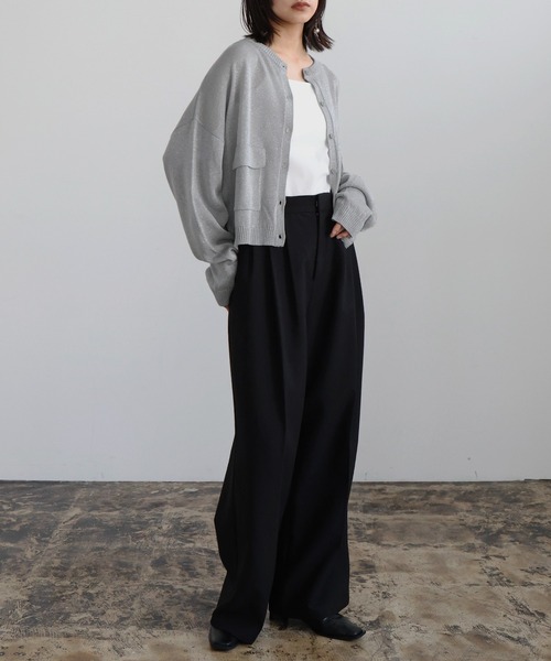 hellam（へラム）の「カーゴポケット カーディガン（カーディガン/ボレロ・レディース・ブラック/オフホワイト/杢グレー/シルバー/ブラウン/レッド・FREE）」の15枚目の写真