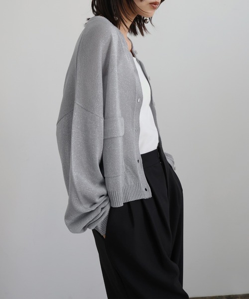 hellam（へラム）の「カーゴポケット カーディガン（カーディガン/ボレロ・レディース・ブラック/オフホワイト/杢グレー/シルバー/ブラウン/レッド・FREE）」の14枚目の写真