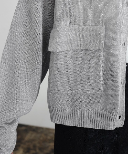 hellam（へラム）の「カーゴポケット カーディガン（カーディガン/ボレロ・レディース・ブラック/オフホワイト/杢グレー/シルバー/ブラウン/レッド・FREE）」の11枚目の写真
