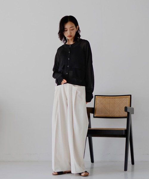 hellam（へラム）の「カーゴポケット カーディガン（カーディガン/ボレロ・レディース・ブラック/オフホワイト/杢グレー/シルバー/ブラウン/レッド・FREE）」の18枚目の写真