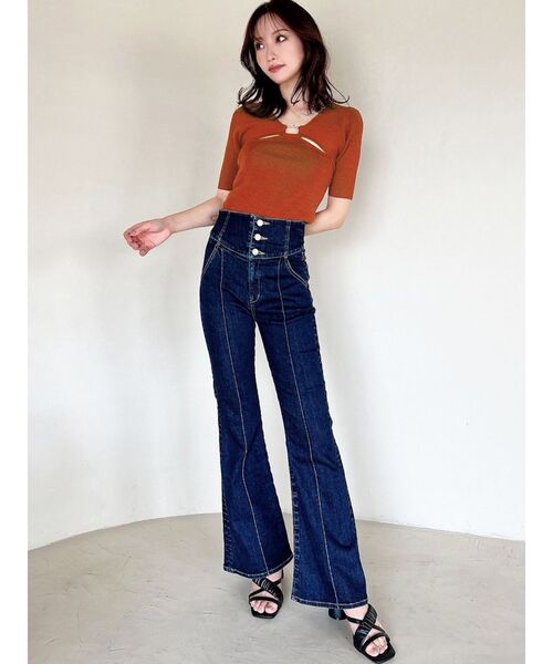 RESEXXY（リゼクシー）の「バストポイントニットトップス（ニット/セーター・レディース・ブラック/オレンジ/ベージュ・FREE）」の11枚目の写真