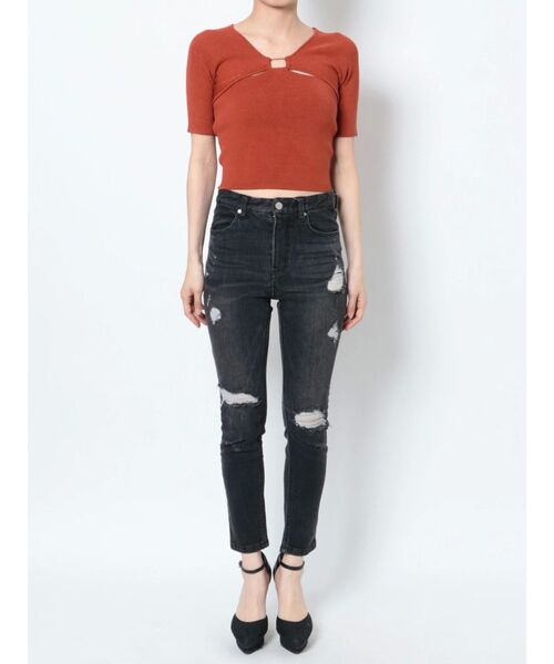 RESEXXY（リゼクシー）の「バストポイントニットトップス（ニット/セーター・レディース・ブラック/オレンジ/ベージュ・FREE）」の21枚目の写真