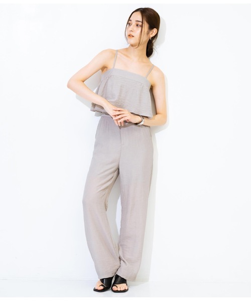 ANAP（アナップ）の「ダブルフリルプリーツセットアップ（つなぎ/オールインワン・レディース・ブラック/ブルー/ライトグレー・FREE）」の13枚目の写真