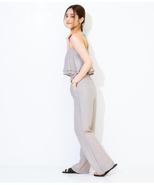 ANAP（アナップ）の「ダブルフリルプリーツセットアップ（つなぎ/オールインワン・レディース・ブラック/ブルー/ライトグレー・FREE）」の14枚目の写真