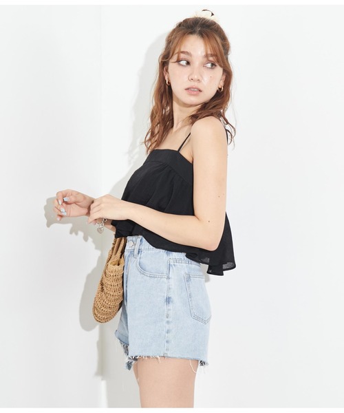 ANAP（アナップ）の「ダブルフリルプリーツセットアップ（つなぎ/オールインワン・レディース・ブラック/ブルー/ライトグレー・FREE）」の10枚目の写真