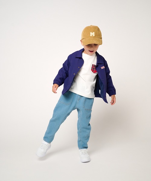 Moujonjon(ムージョンジョン)の「ストレート・テーパードデニム長パンツ(デニムパンツ・キッズ・ネイビー/ブルー・100/90/110/140/130/120)」の7枚目の写真