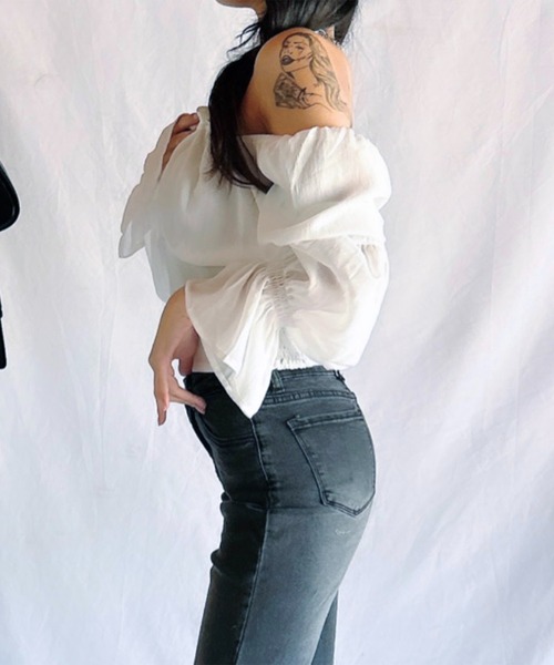 ROOPTOKYO（ループトウキョウ）の「▲キャンディースリーブリボンブラウス（シャツ/ブラウス・レディース・ホワイト/ベージュ・FREE）」の16枚目の写真