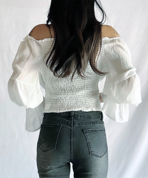 ROOPTOKYO（ループトウキョウ）の「▲キャンディースリーブリボンブラウス（シャツ/ブラウス・レディース・ホワイト/ベージュ・FREE）」の17枚目の写真