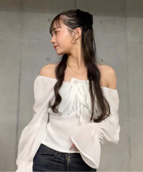 ROOPTOKYO（ループトウキョウ）の「▲キャンディースリーブリボンブラウス（シャツ/ブラウス・レディース・ホワイト/ベージュ・FREE）」の19枚目の写真