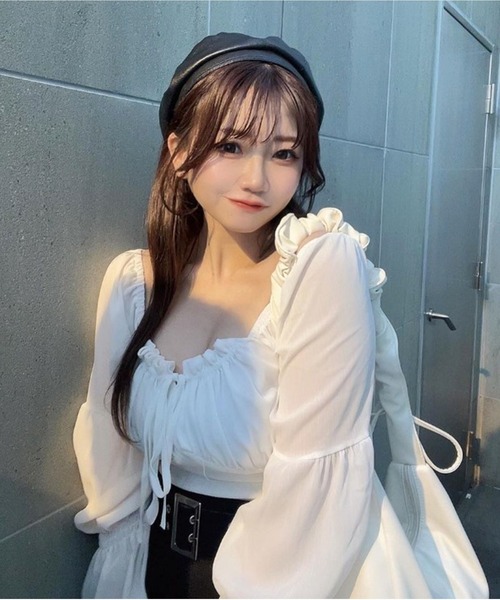 ROOPTOKYO（ループトウキョウ）の「▲キャンディースリーブリボンブラウス（シャツ/ブラウス・レディース・ホワイト/ベージュ・FREE）」の6枚目の写真