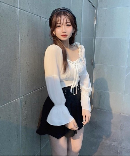 ROOPTOKYO（ループトウキョウ）の「▲キャンディースリーブリボンブラウス（シャツ/ブラウス・レディース・ホワイト/ベージュ・FREE）」の7枚目の写真