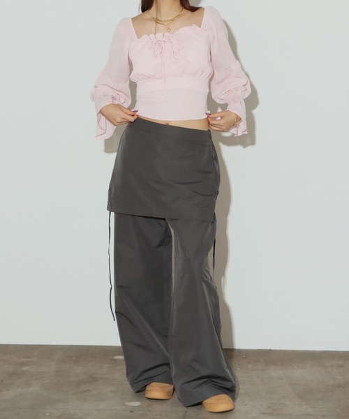 ROOPTOKYO（ループトウキョウ）の「▲キャンディースリーブリボンブラウス（シャツ/ブラウス・レディース・ホワイト/ベージュ・FREE）」の10枚目の写真