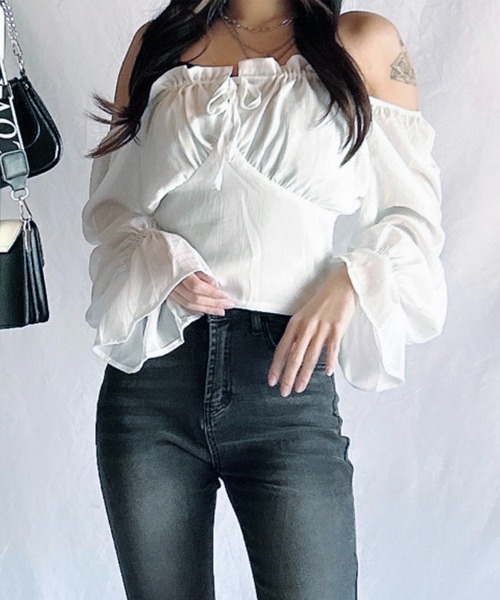 ROOPTOKYO（ループトウキョウ）の「▲キャンディースリーブリボンブラウス（シャツ/ブラウス・レディース・ホワイト/ベージュ・FREE）」の15枚目の写真