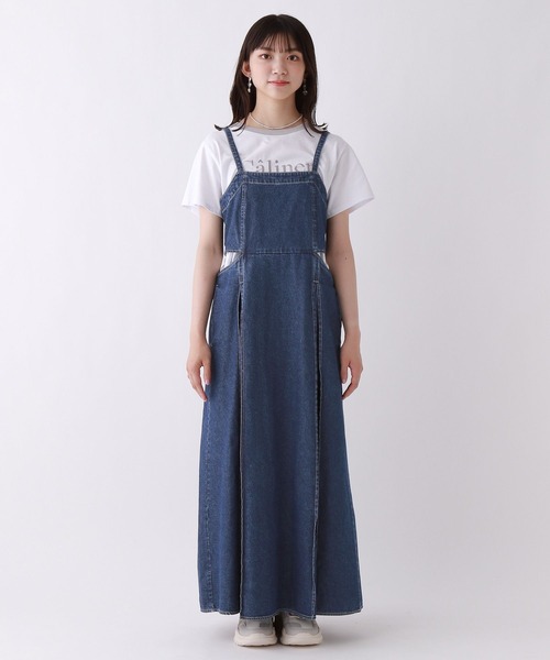 repipi armario（レピピ アルマリオ）の「デニムジャンスカ（ジャンパースカート・キッズ・インディゴブルー/ブラック・SMALL/MEDIUM/LARGE）」の7枚目の写真