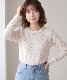 JEMORGAN ワッフル花柄ラグランロンT(パック入り)