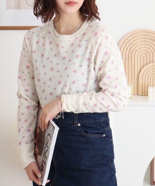 セール】JEMORGAN ワッフル花柄ラグランロンT（パック入り）（T