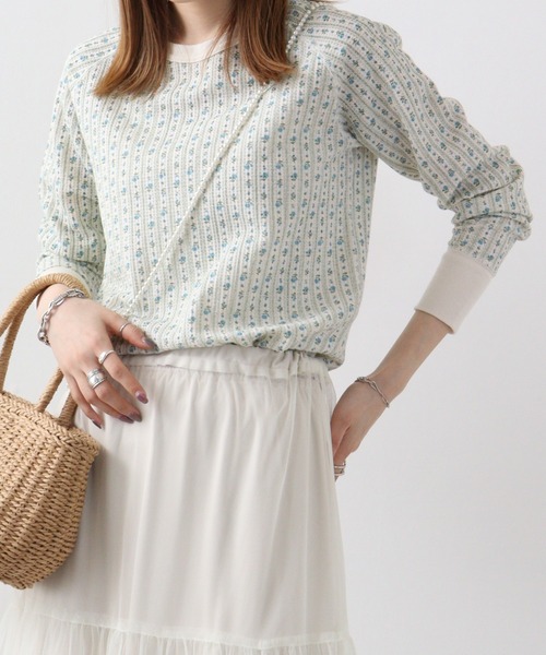 JEMORGAN（ジェーイーモーガン）の「JEMORGAN ワッフル花柄ラグランロンＴ（パック入り）（Tシャツ/カットソー・レディース・ピンク/サックスブルー/ラベンダー/ストライプ/パープル/ベージュ系その他・F）」の6枚目の写真