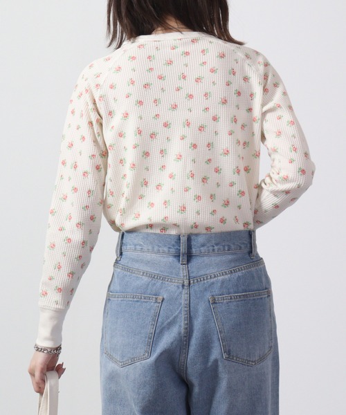 セール】JEMORGAN ワッフル花柄ラグランロンT（パック入り）（Tシャツ