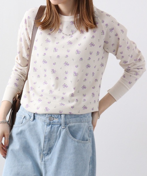 JEMORGAN（ジェーイーモーガン）の「JEMORGAN ワッフル花柄ラグランロンＴ（パック入り）（Tシャツ/カットソー・レディース・ピンク/サックスブルー/ラベンダー/ストライプ/パープル/ベージュ系その他・F）」の7枚目の写真