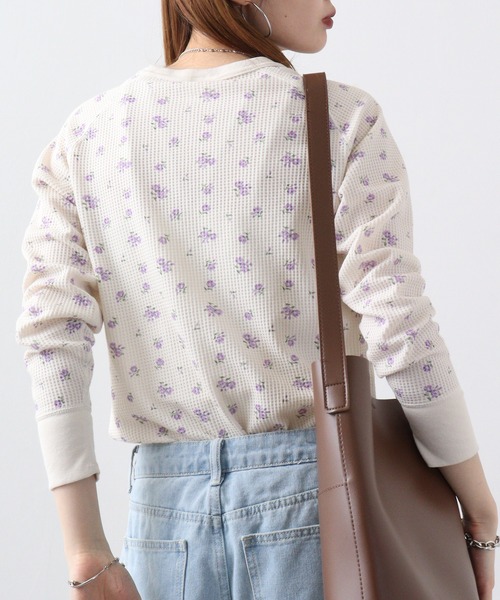 JEMORGAN（ジェーイーモーガン）の「JEMORGAN ワッフル花柄ラグランロンＴ（パック入り）（Tシャツ/カットソー・レディース・ピンク/サックスブルー/ラベンダー/ストライプ/パープル/ベージュ系その他・F）」の9枚目の写真