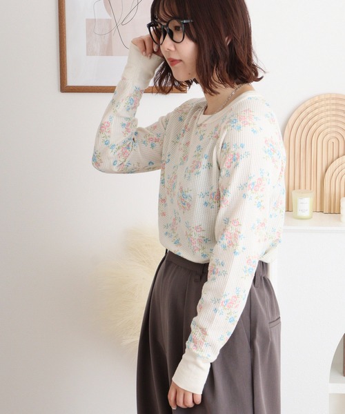 セール】JEMORGAN ワッフル花柄ラグランロンT（パック入り）（T