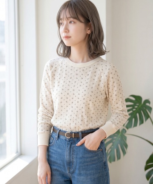 JEMORGAN(ジェーイーモーガン)の「JEMORGAN ワッフル花柄ラグランロンT(パック入り)(Tシャツ/カットソー・レディース・ピンク/サックスブルー/ラベンダー/ストライプ/パープル/ベージュ系その他/ブラック・F)」の20枚目の写真