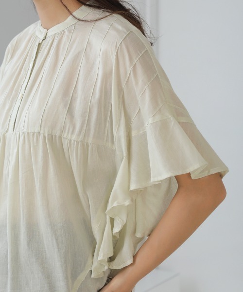 Bou Jeloud（ブージュルード）の「袖フリルブラウス（シャツ/ブラウス・レディース・ブラック/イエロー/アイボリー/ワイン/グリーン/オレンジ・FREE）」の13枚目の写真