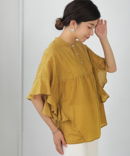 Bou Jeloud（ブージュルード）の「袖フリルブラウス（シャツ/ブラウス・レディース・ブラック/イエロー/アイボリー/ワイン/グリーン/オレンジ・FREE）」の18枚目の写真