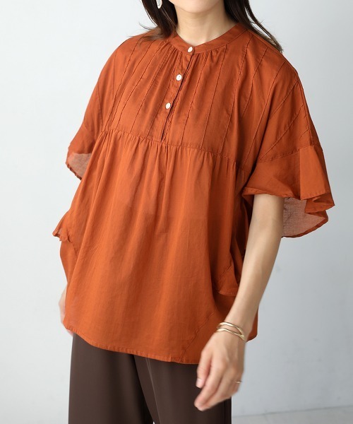 Bou Jeloud（ブージュルード）の「袖フリルブラウス（シャツ/ブラウス・レディース・ブラック/イエロー/アイボリー/ワイン/グリーン/オレンジ・FREE）」の21枚目の写真