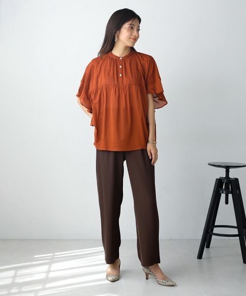 Bou Jeloud（ブージュルード）の「袖フリルブラウス（シャツ/ブラウス・レディース・ブラック/イエロー/アイボリー/ワイン/グリーン/オレンジ・FREE）」の22枚目の写真