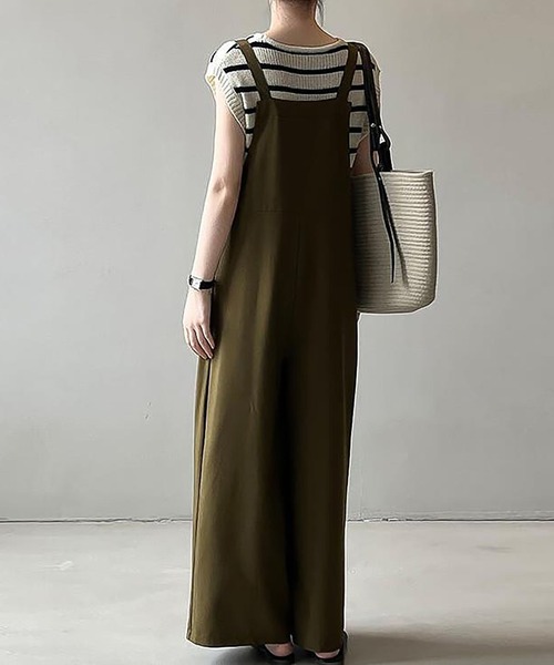 Girly Doll（ガーリードール）の「ワイドサロペットパンツ（サロペット/オーバーオール・レディース・グレー/カーキ/ネイビー・L/M）」の9枚目の写真