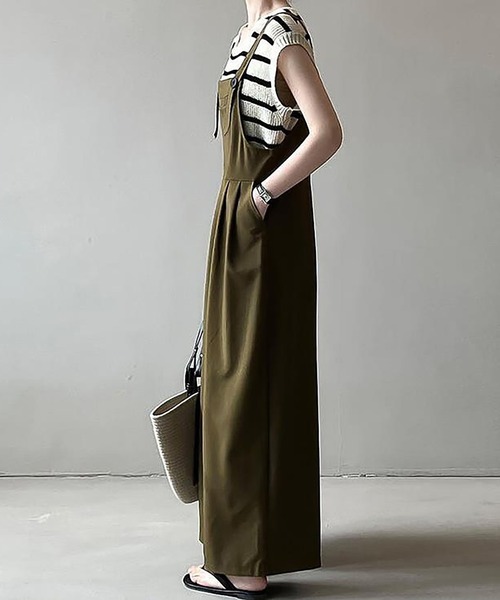 Girly Doll（ガーリードール）の「ワイドサロペットパンツ（サロペット/オーバーオール・レディース・グレー/カーキ/ネイビー・L/M）」の10枚目の写真