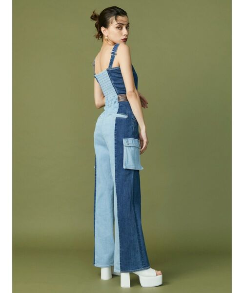 EVRIS（エヴリス）の「【10周年記念】ワークデザインデニムサロペット（サロペット/オーバーオール・レディース・ブルー・FREE）」の8枚目の写真