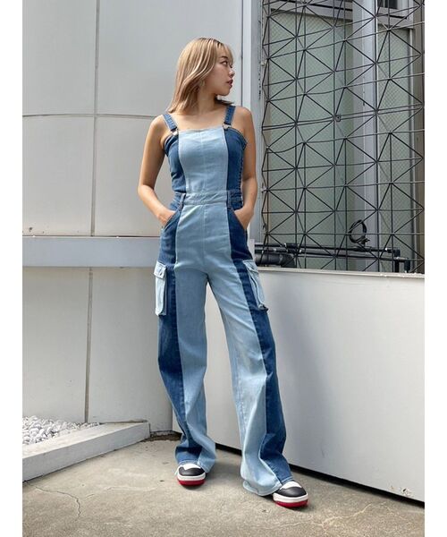 EVRIS（エヴリス）の「【10周年記念】ワークデザインデニムサロペット（サロペット/オーバーオール・レディース・ブルー・FREE）」の11枚目の写真