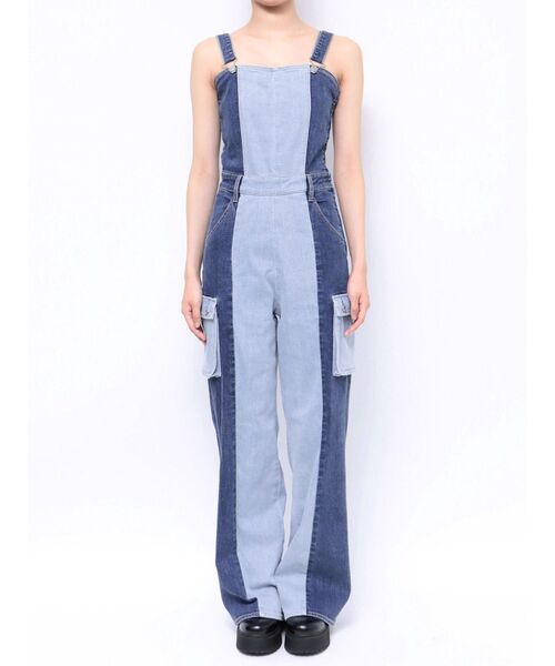 EVRIS（エヴリス）の「【10周年記念】ワークデザインデニムサロペット（サロペット/オーバーオール・レディース・ブルー・FREE）」の13枚目の写真