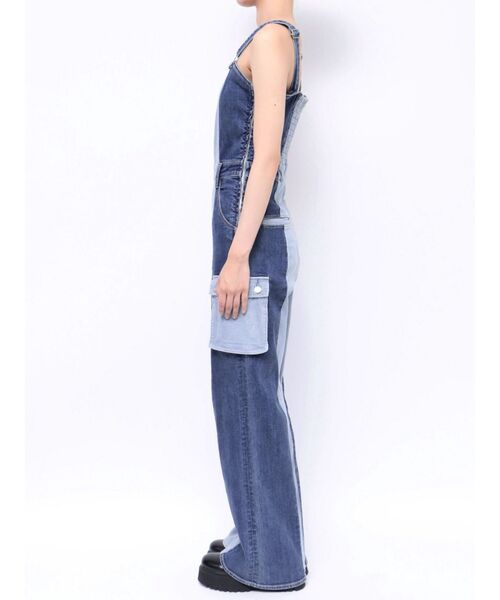 EVRIS（エヴリス）の「【10周年記念】ワークデザインデニムサロペット（サロペット/オーバーオール・レディース・ブルー・FREE）」の14枚目の写真