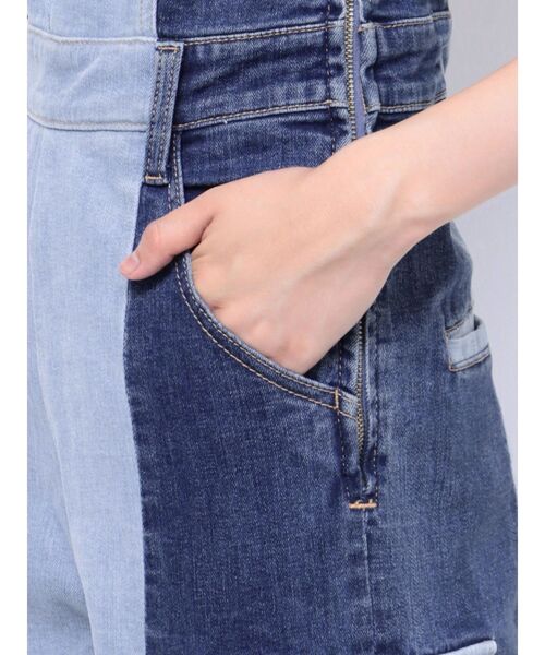 EVRIS（エヴリス）の「【10周年記念】ワークデザインデニムサロペット（サロペット/オーバーオール・レディース・ブルー・FREE）」の18枚目の写真