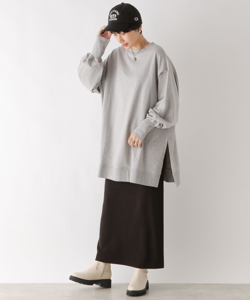 LEPSIM(レプシィム)の「裏毛袖ボタンチュニックワンピース 909735(チュニック・レディース・ブラック/グレー/オフホワイト/ライトグリーン・FREE)」の12枚目の写真