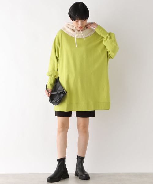 LEPSIM(レプシィム)の「裏毛袖ボタンチュニックワンピース 909735(チュニック・レディース・ブラック/グレー/オフホワイト/ライトグリーン・FREE)」の17枚目の写真