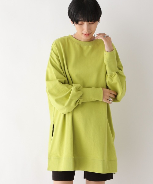 LEPSIM(レプシィム)の「裏毛袖ボタンチュニックワンピース 909735(チュニック・レディース・ブラック/グレー/オフホワイト/ライトグリーン・FREE)」の14枚目の写真