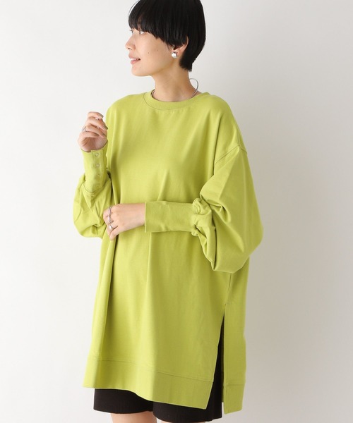 LEPSIM(レプシィム)の「裏毛袖ボタンチュニックワンピース 909735(チュニック・レディース・ブラック/グレー/オフホワイト/ライトグリーン・FREE)」の15枚目の写真