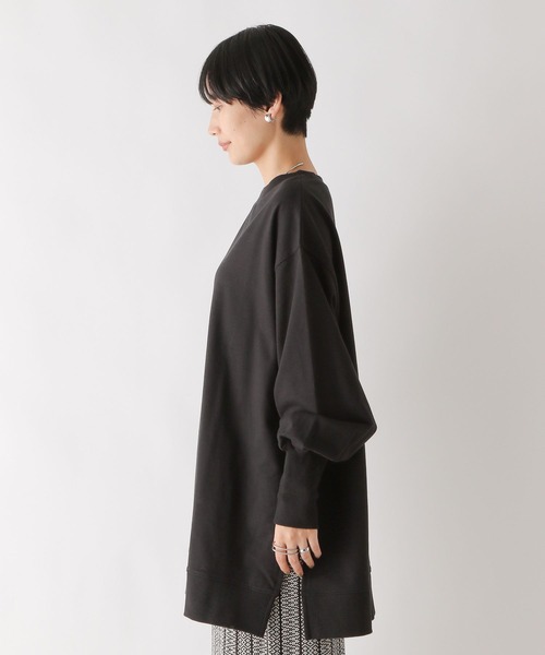 LEPSIM(レプシィム)の「裏毛袖ボタンチュニックワンピース 909735(チュニック・レディース・ブラック/グレー/オフホワイト/ライトグリーン・FREE)」の19枚目の写真