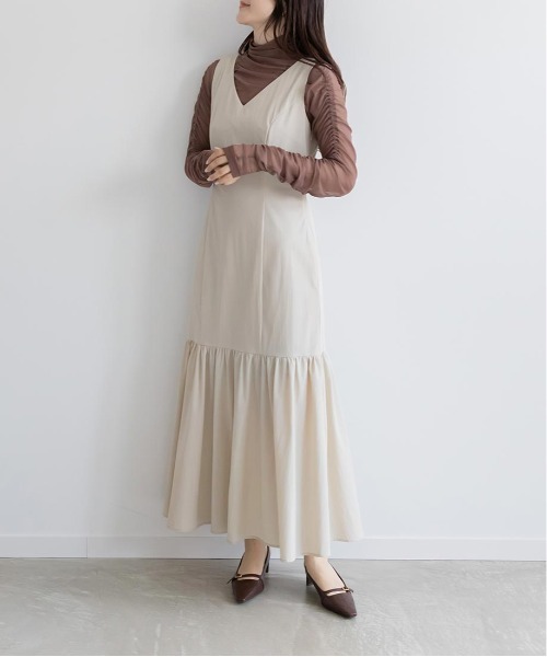 RANDA(ランダ)の「2WAYチュールギャザートップス(Tシャツ/カットソー・レディース・クリーム/ブラウン/ブラック・FREE)」の9枚目の写真