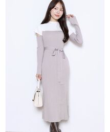 MERCURYDUO | 【渡辺美優紀コラボ】カットアウト配色ニットワンピース(ワンピース)