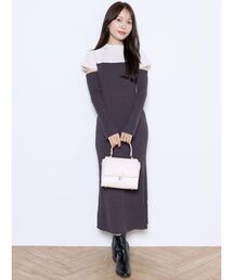 MERCURYDUO | 【渡辺美優紀コラボ】カットアウト配色ニットワンピース(ワンピース)