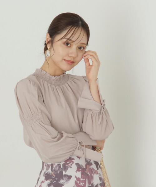 PROPORTION BODY DRESSING（プロポーションボディドレッシング）の「シャーリングスリーブブラウス / 1213210906（シャツ/ブラウス・レディース・ピンク/グレー/ホワイト・SMALL/MEDIUM）」の6枚目の写真