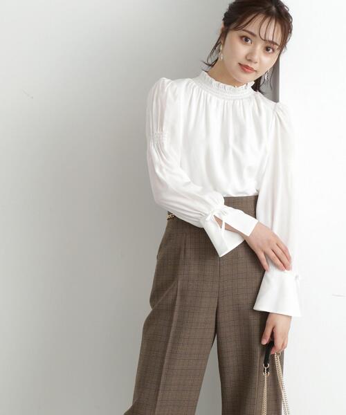 PROPORTION BODY DRESSING（プロポーションボディドレッシング）の「シャーリングスリーブブラウス / 1213210906（シャツ/ブラウス・レディース・ピンク/グレー/ホワイト・SMALL/MEDIUM）」の15枚目の写真