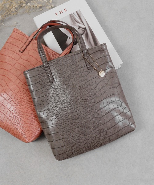 セール】Pisoraro クロコ型押し トート型 エコバッグ付き スマホ