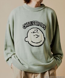 FREAK'S STORE（フリークスストア）の「限定展開 PEANUTS/ピーナッツ 別注 ビッグシルエット クルーネック ジャガードニット/チャーリー・ブラウン（ニット/セーター）」